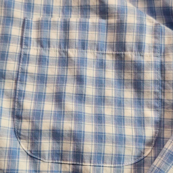 Peter Millar Light Blue and White Plaid Casuel Shirt Size L - Picture 3 of 13